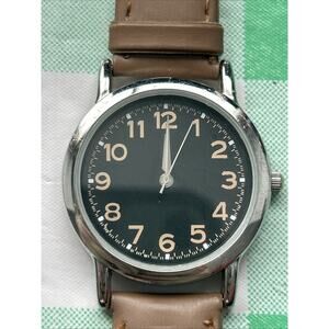 Calvin Hill Silver Tone Brown Band Women’s Quartz Watch